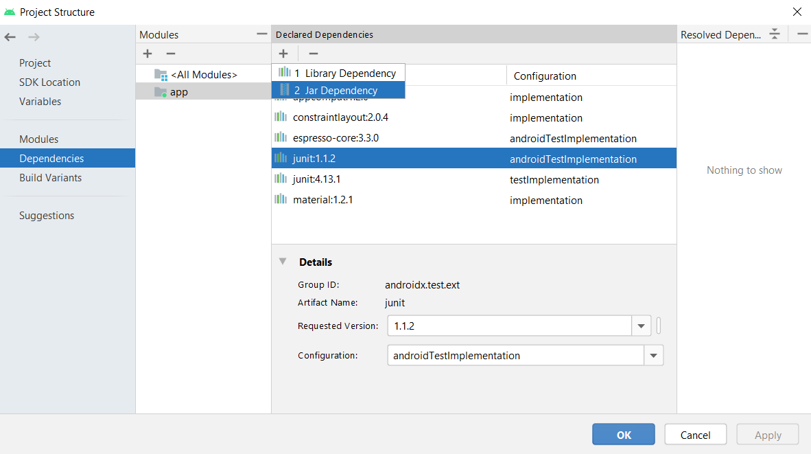 Module settings